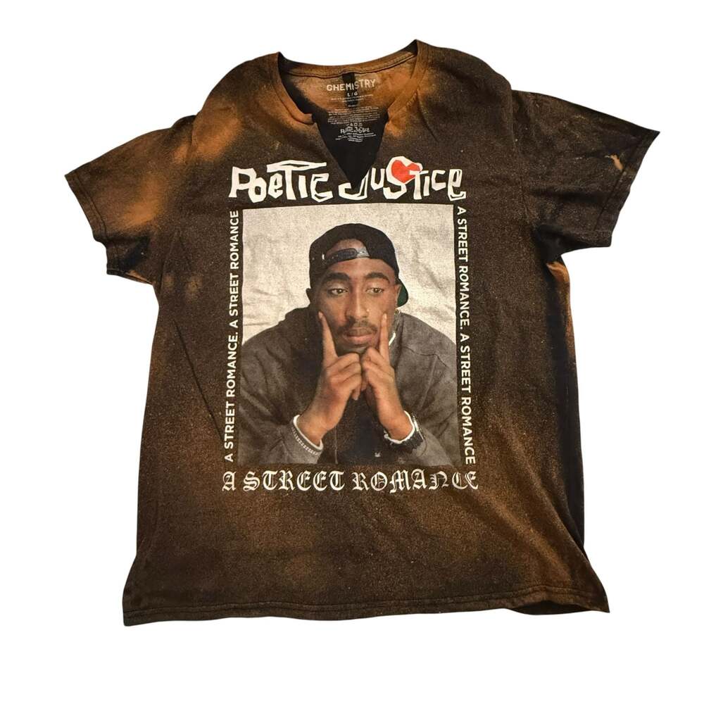Chemistry Poetic Justice Tupac A Street Romance Split-Neck Graphic T-Shirt